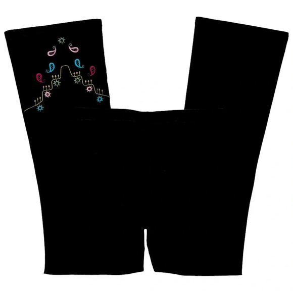 Y2K L.e.i Embroidered Kick Flare Pants - Picture 1 of 10